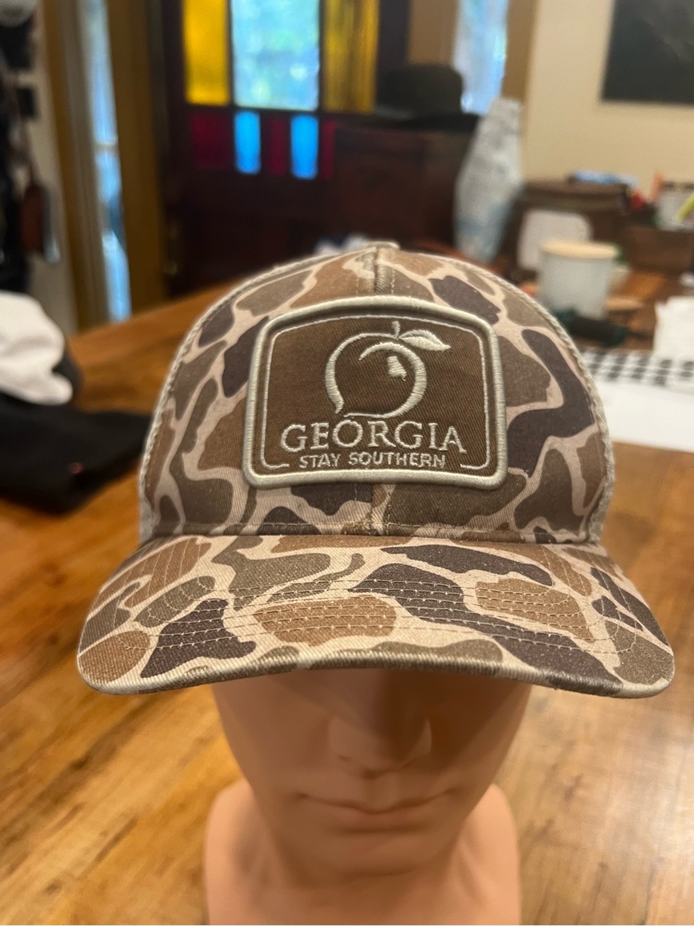 Georgia Stay Southern Camouflage Baseball Cap - Brown